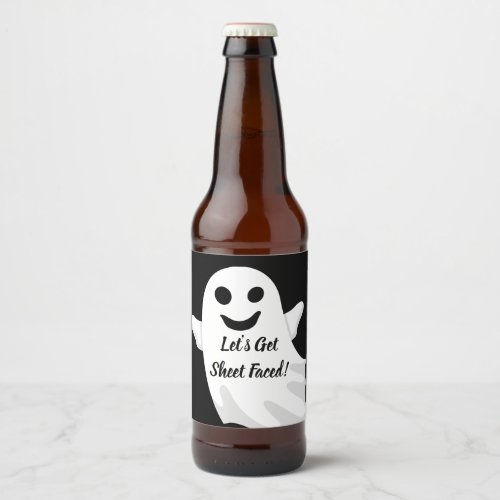 Lets Get Sheet Faced Beer Bottle Label