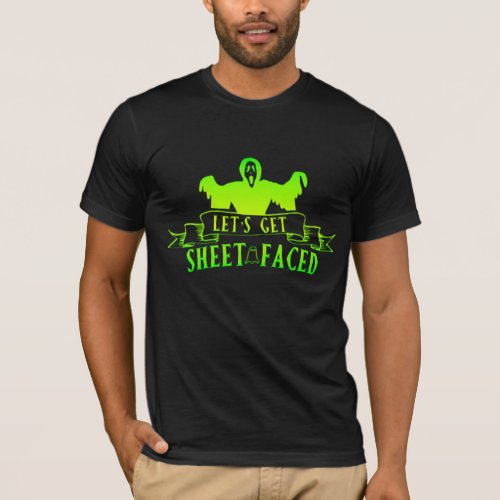 Lets get Sheet Faced Green Reaper Ghost Halloween T_Shirt