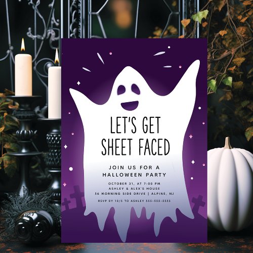 Lets Get Sheet Faced Halloween Invitation