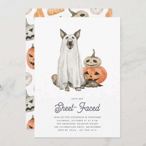 Lets Get Sheet_Faced Halloween Party Invitation