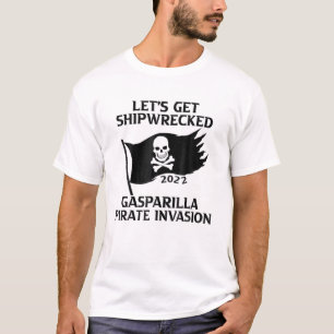 Let's Get Shipwrecked Pirate Jolly Roger Gasparill T-Shirt