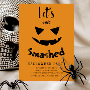 Let's Get Smashed Adult Halloween Invitation
