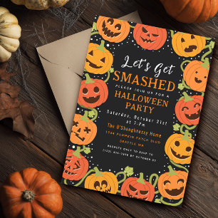 Let's Get Smashed Adult Halloween Party Invitation