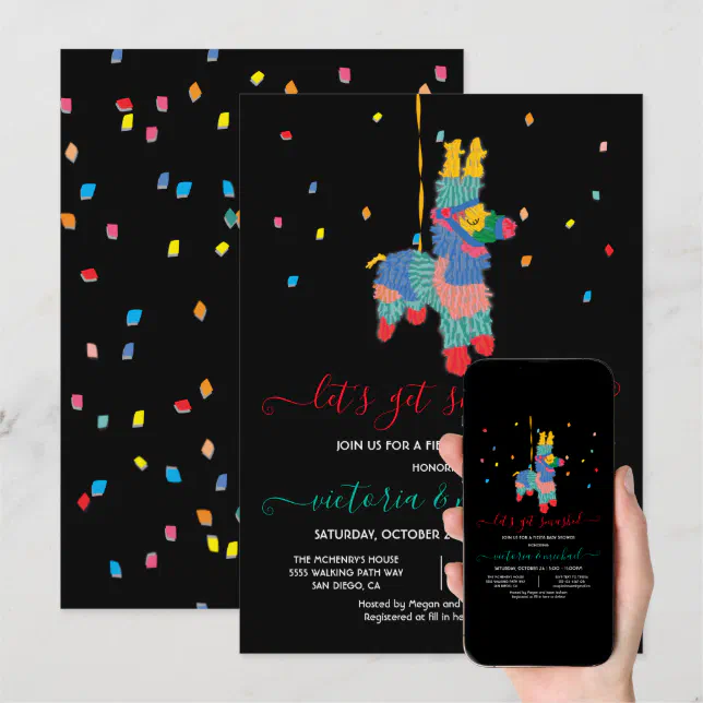 Let's get smashed Funny Piñata Baby Shower Invitat Invitation | Zazzle
