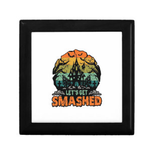 Lets Get Smashed Halloween Haunted House Sunset Ba Gift Box