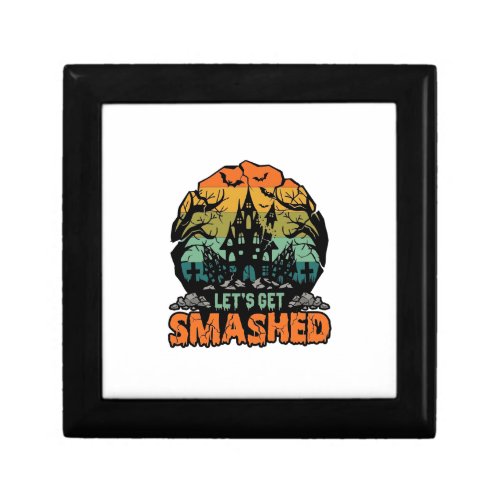 Lets Get Smashed Halloween Haunted House Sunset Ba Gift Box
