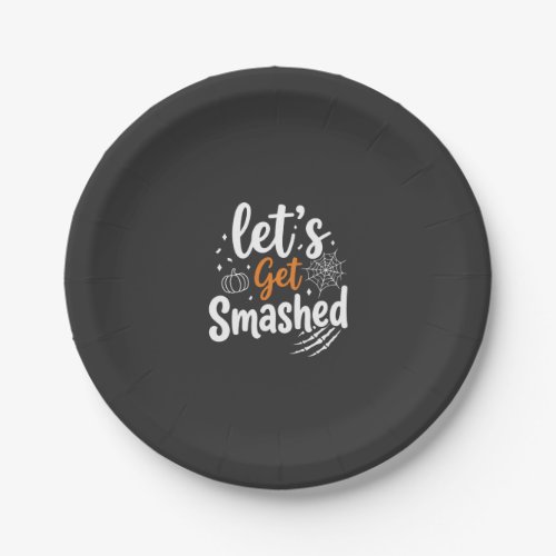 Let's Get Smashed Halloween Party Design Paper Plates