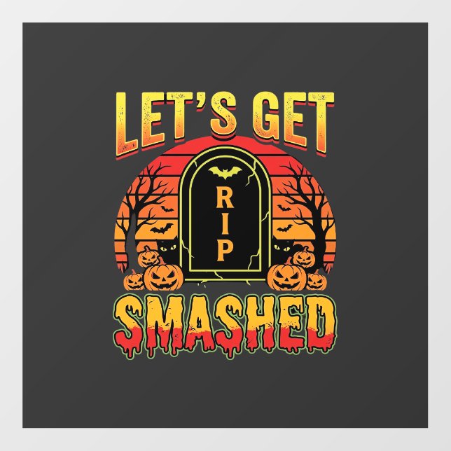 Lets Get Smashed Halloween Pumpkin Graveyard Floor Decals (Front)