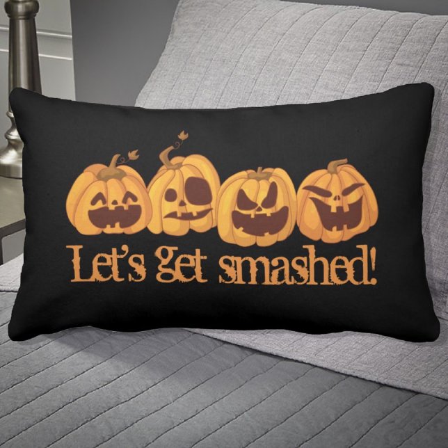 Let's get Smashed Pumpkin Halloween Lumbar Pillow (Creator Uploaded)