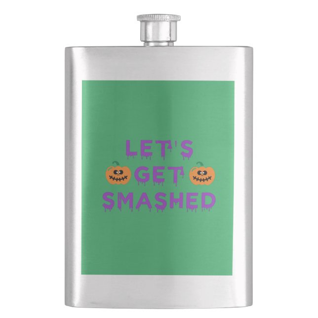 Let's Get Smashed (Pumpkins) Purple Flask (Front)