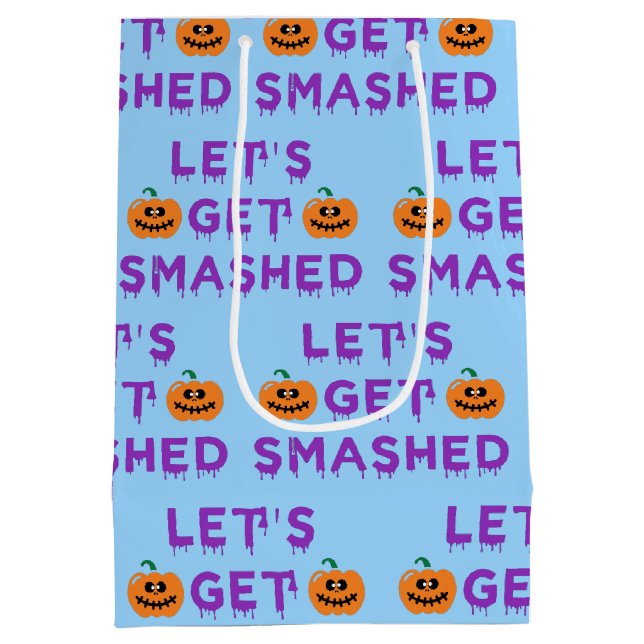 Let's Get Smashed (Pumpkins) Purple Medium Gift Bag (Back)