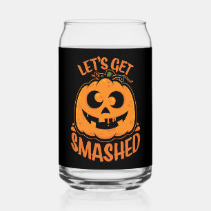 Let's Get Smashed Tipsy Halloween Jack-O’-Lantern Can Glass