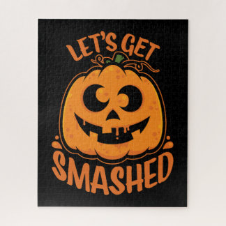 Let's Get Smashed Tipsy Halloween Jack-O’-Lantern Jigsaw Puzzle