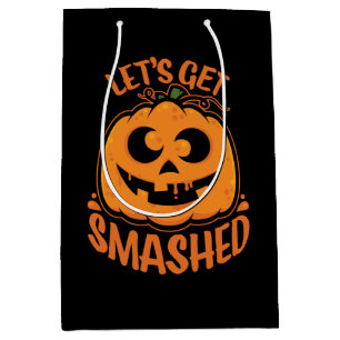 Let's Get Smashed Tipsy Halloween Jack-O’-Lantern Medium Gift Bag