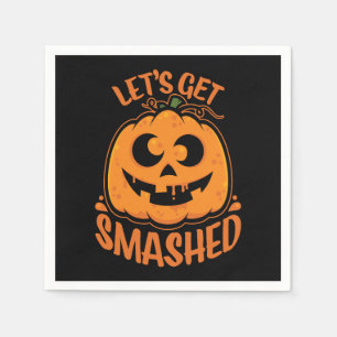 Let's Get Smashed Tipsy Halloween Jack-O’-Lantern Napkins