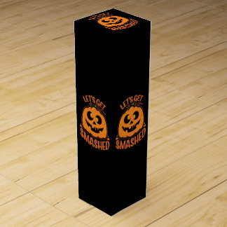 Let's Get Smashed Tipsy Halloween Jack-O’-Lantern Wine Box