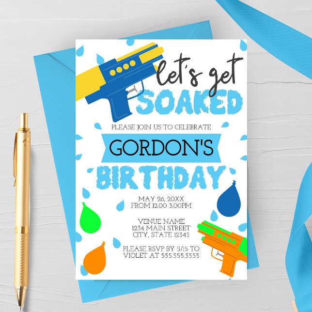 Let's Get Soaked Birthday Party Invitation (Creator Uploaded)