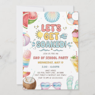 Let's Get Soaked, End of School Party Invitation