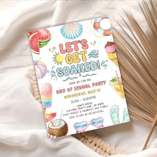 Let's Get Soaked, End of School Party Invitation