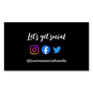 Let's Get Social Media Business social handle Business Card Magnet