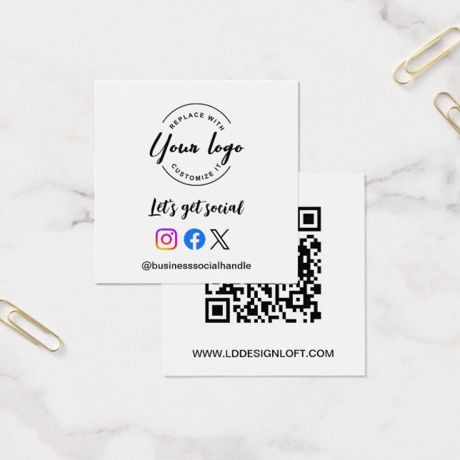 Let's Get Social Media QR code website Custom logo (Office)
