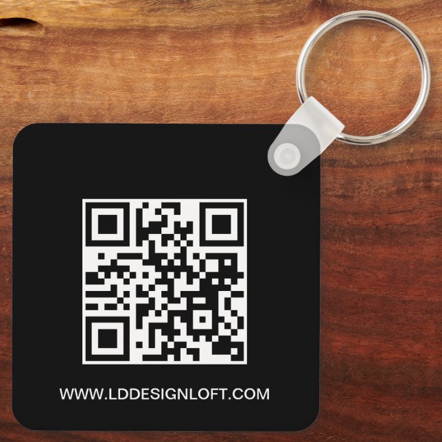 Let's Get Social Media QR code website Custom logo Keychain (Back)