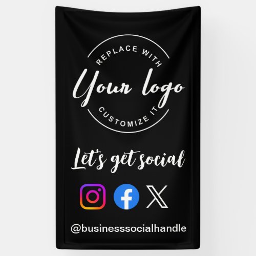 Lets Get Social Media website Custom logo Banner