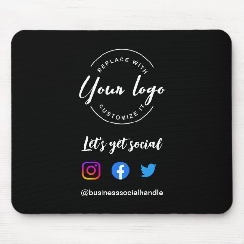 Lets Get Social Media website Custom logo Mouse Pad