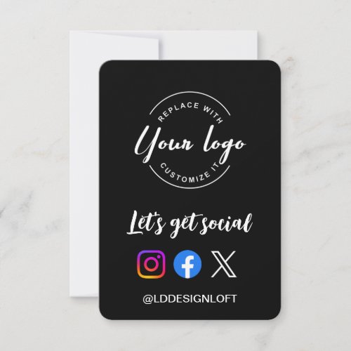 Lets Get Social Media website Custom logo QR code Invitation