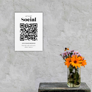 Let's Get Social QR Code Personalized Social Media Acrylic Print