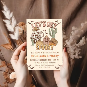 Let's Get Spooky 5th Birthday Western Party Invitation