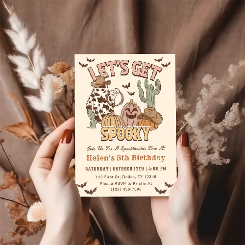 Lets Get Spooky 5th Birthday Western Party Invitation