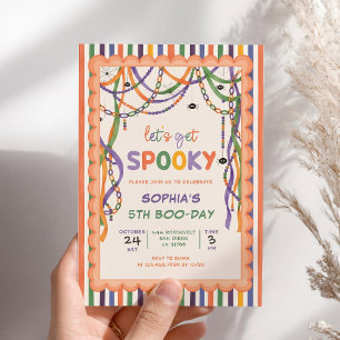Let's Get Spooky Birthday Colorful Halloween Invitation