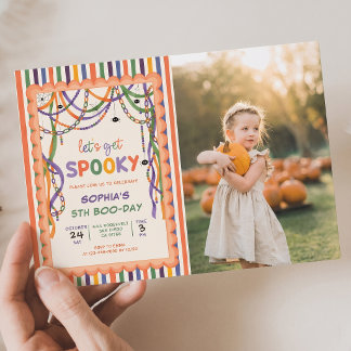 Let's Get Spooky Birthday Colorful Halloween Photo Invitation