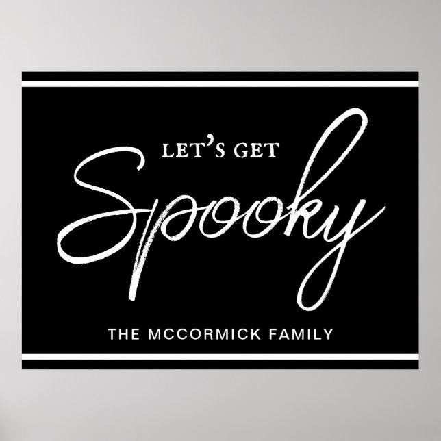 Let's Get Spooky Chic Script Typography Halloween Poster (Front)