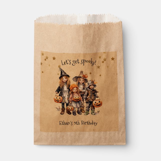 Let's get spooky! Costume kids birthday party Favor Bag (Front)