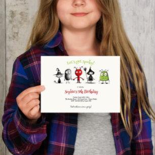 Let's get spooky! Creepy monsters kids birthday Invitation