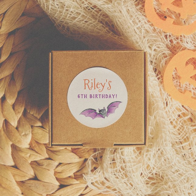 Let's Get Spooky Cute Halloween Birthday Favor Classic Round Sticker (Creator Uploaded)