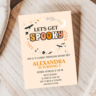 Lets Get Spooky Cute Halloween Birthday Party Invitation