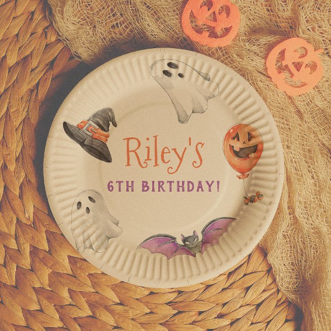 Let's Get Spooky Cute Halloween Birthday Party Paper Plates (Creator Uploaded)