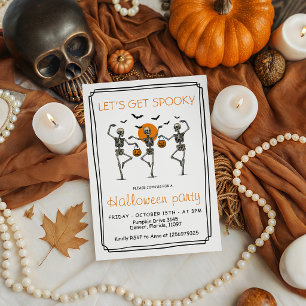 Lets Get Spooky Dancing Skeletons Halloween Invitation