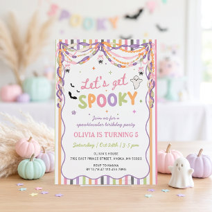 Let's Get Spooky Fun Girl Birthday Invitation