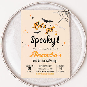 Lets Get Spooky Fun Halloween Birthday Party Invitation
