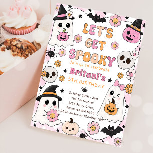 Lets Get Spooky Fun Kids Halloween Birthday Party Invitation
