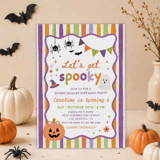 Lets Get Spooky Fun Kids Halloween Birthday Party Invitation
