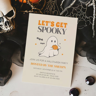 Let's Get Spooky Ghost Halloween Party Invitation
