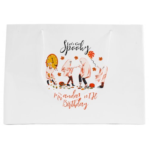 Lets Get Spooky Ghost With Friend Party Large Gift Bag