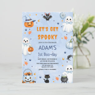 Let's get spooky Halloween 1st Boo-day Birthday Invitation