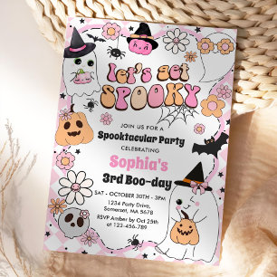 Let's Get Spooky Halloween 3rd Birthday Invitation