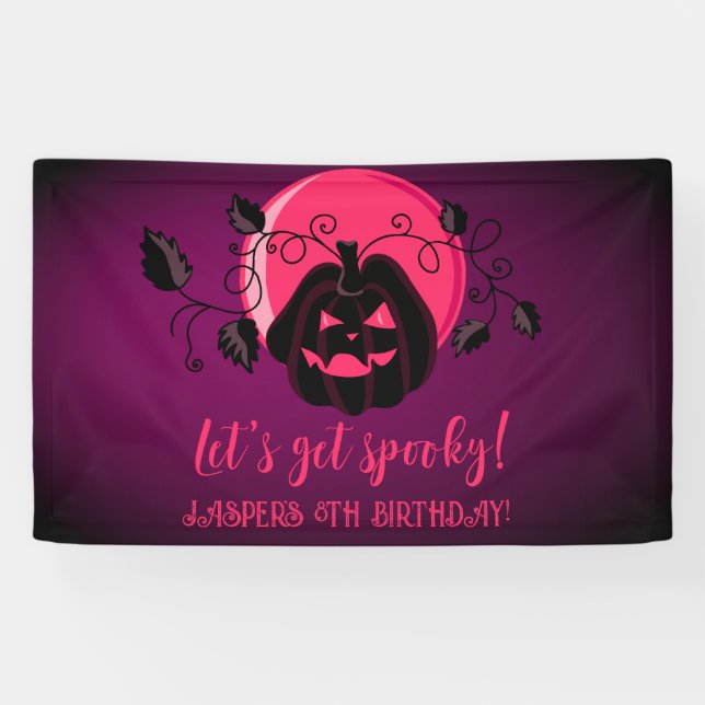 Let's Get Spooky Halloween Any Age Birthday Party Banner (Horizontal)
